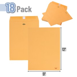 Mr. Pen- Clasp Envelopes,18 Pack, 9x12, Brown Kraft, Letter Size Envelopes, Document Envelope