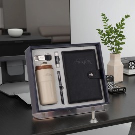 New 2025 Corporate Guest Gifts - Premium Notebook & Mug Set with Company BrandingSize: 450ml, Color: Black