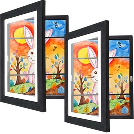 [2-Pack] Kids Artwork Frames Changeable, 8.5 x 11-IN Frames for Kids Artwork, Front Opening Picture Frames, Home Decor, Up to 150 Pcs of Kids Art Frame, Craft Storage, Hanging Wall Decor, Art