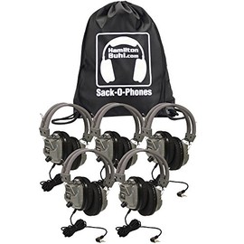 HamiltonBuhl Sack-O-Phones, 5 SC7V Deluxe Headphones w/Volume Control in a Carry Bag