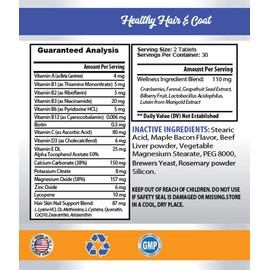 Pet Supplements Dogs Allergy Relief - Pets Hair and Coat Complex - for Dogs and Cats - Advanced Benefits - Itch Relief - Dogs Vitamins for Hair - 3 Bottles (180 Tablets)