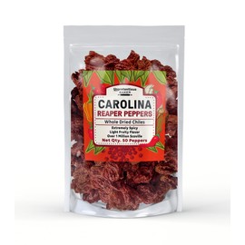 Unpretentious Whole Dried Carolina Reaper Chiles, Extremely Spicy Chiles, Hot Sauce (50 Count)
