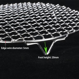 InBlossoms Multi-Purpose Round Cooling Cooking Rack Dia 7" Stainless Steel Barbecue Rack with 3 Legs for Cooking Baking Steaming