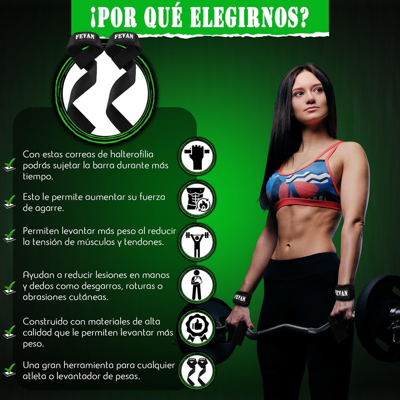 FEVAN Gym Straps, Weightlifting, Powerlifting, Gym, Dead Weight - Lifting