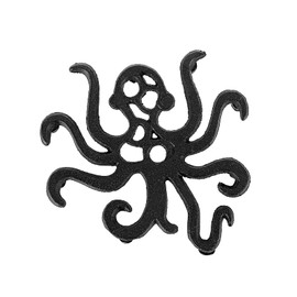 SUMTree 2 Pack Heavy Duty Octopus Cast Iron Trivets, Decorative Heavy Duty Hot Pot Holder Mats, Vintage Octopus Pattern Cast Iron Trivets with Rubber Pegs for Kitchen Dining Table