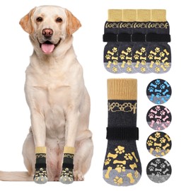 KOOLTAIL Dog Socks for Hot/Cold Pavement to Prevent Licking Paws,Dog Boots&Paw Protector for Hardwood Floors Anti Slip,Traction Control No Twist Grip Booties for Small Medium Large Senior Dogs S