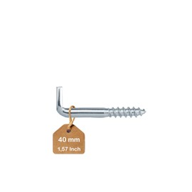 Haggiy Slotted Screw Hooks, Galvanised, Straight (Pack of 25), silver