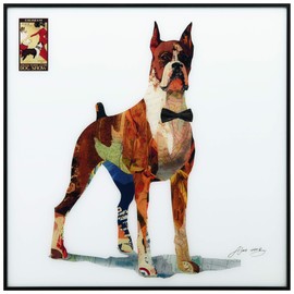 Empire Art Direct Boxer Dog Wall Art,Reverse Printed Glass and Anodized Aluminum Black Frame Contemporary,Ready to Hang,Living Room,Bedroom ＆ Office, 24 in. x 1 in. x 24in