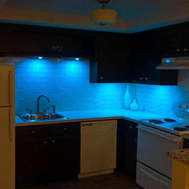AIBOO LED Puck Lights Wired Color Changing, Multicolor Under Cabinet