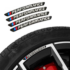 4PCS 3D Wheel hub Stickers Decorative Stickers M Sticker car Logo Badge Stickers Aluminum Alloy Material（Black）