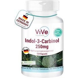 Indole-3-Carbinol, 120 Capsules with Broccoli Sprout Powder, for 2 Months, Vegan