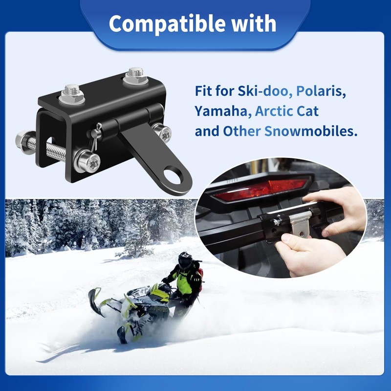 Snowmobile Bumper Hitch, Snowmobile Sled Trailer Tow Hitching Kit Compatible