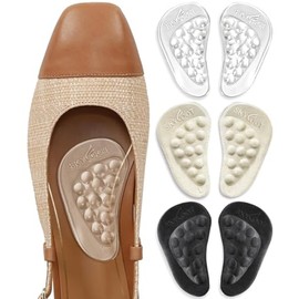 Skyfoot Insertos de soporte de arco para pies planos, fascitis plantar, plantillas de arco para dolor de pies y alivio de presión, 3 pares, Cristal+be