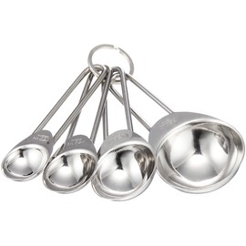 Pearl Metal Easy Wash Stainless Steel Compact Measuring Spoon, Set of 4 C-8673