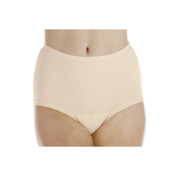 1-Pack Women's Beige Banded Leg Incontinence Panties 3X (Fits Hip 49-51")