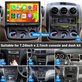 Wireless 10.1" Single Din Car Stereo CarPlay Radio, Carplay Android Auto Touch Screen, Bluetooth 5.3, Car Audio Receiver, 240W Subwoofer, Backup Camera, FM/AM SWC