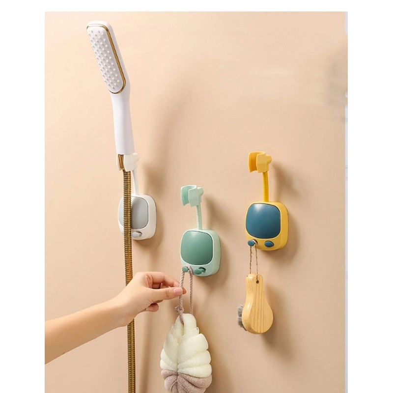 2PCS Shower Head Holder Strong Adhesive 360 Degree Rotatable Adjustable