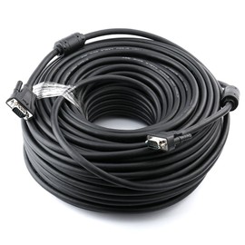 DTech Heavy Duty 150 Feet Long VGA Cable Male to Male Computer Monitor Cord 1080p High Resolution - 46m Black