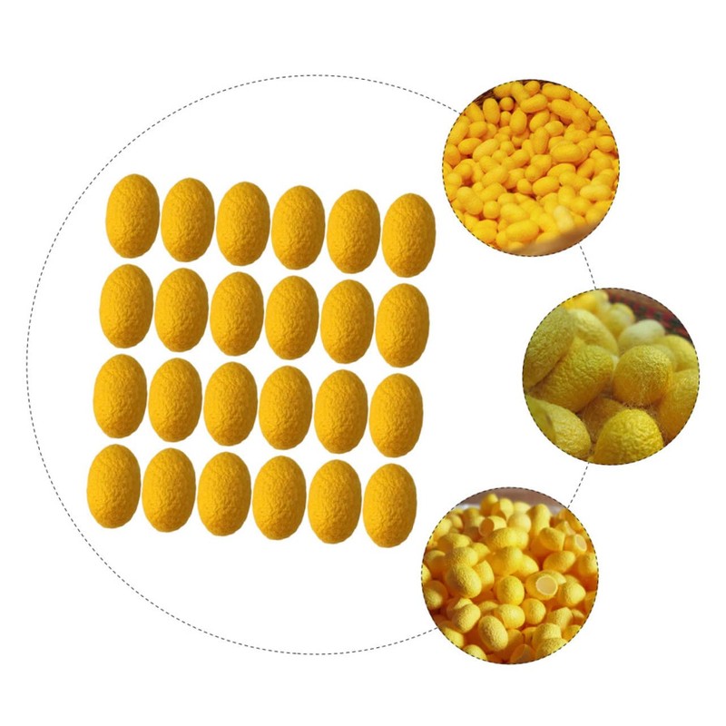 Baluue 50Pcs Natural Silk Ball for Deep Facial Cleansing Exfoliating
