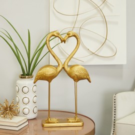 The Novogratz Resin Flamingo Sculpture, 15" x 5" x 24", Gold