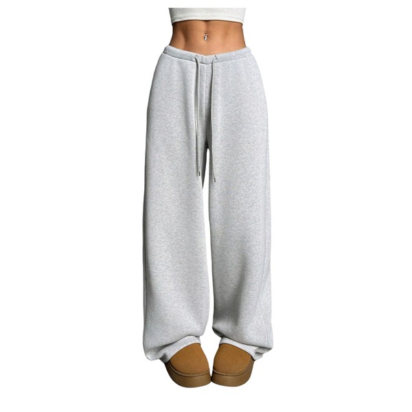 RoseSeek Women's Drawstring Waist Straight Streetwear Wide Leg Sweatpants Casual