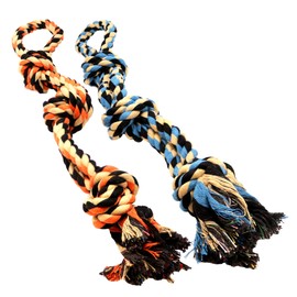 Dog Toys for Aggressive Chewers - Set of 2 Heavy Duty XL Dog Rope Toy for Large Breed Puppy - Medium and Large Dogs for Chewing, Teething, Tug of War