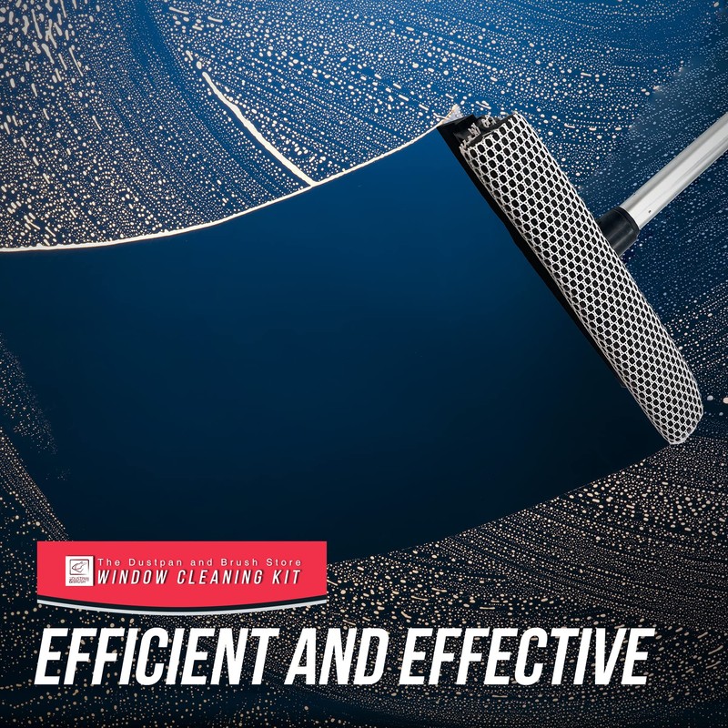 2 in 1 Telescopic Window Squeegee with Durable Squeegee Blade