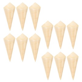 jojofuny Finger Food Cones 100 Pack of Wooden Ice Cream Cone Holders for Party Snack Decor