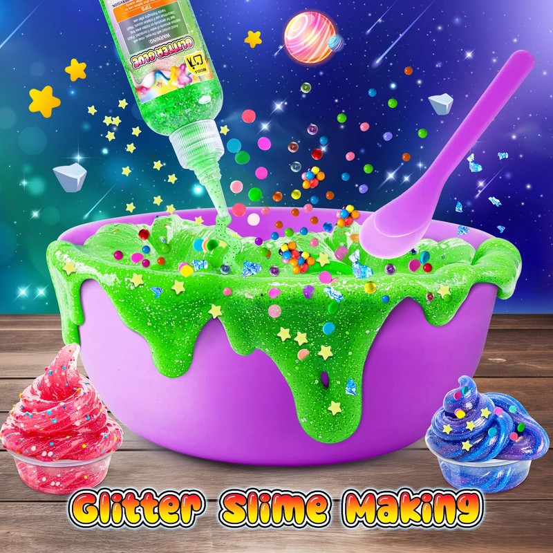 DIY Slime Kit for Girls, Glitter Galaxy Slime Making Kit