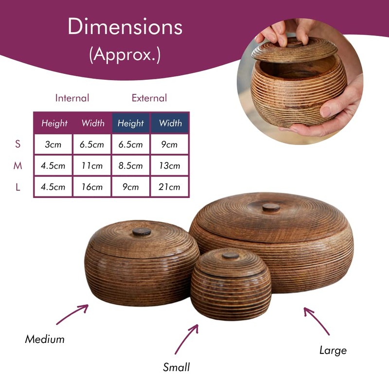 Paper High Hand Carved Mango Wood Bowl with Lid |