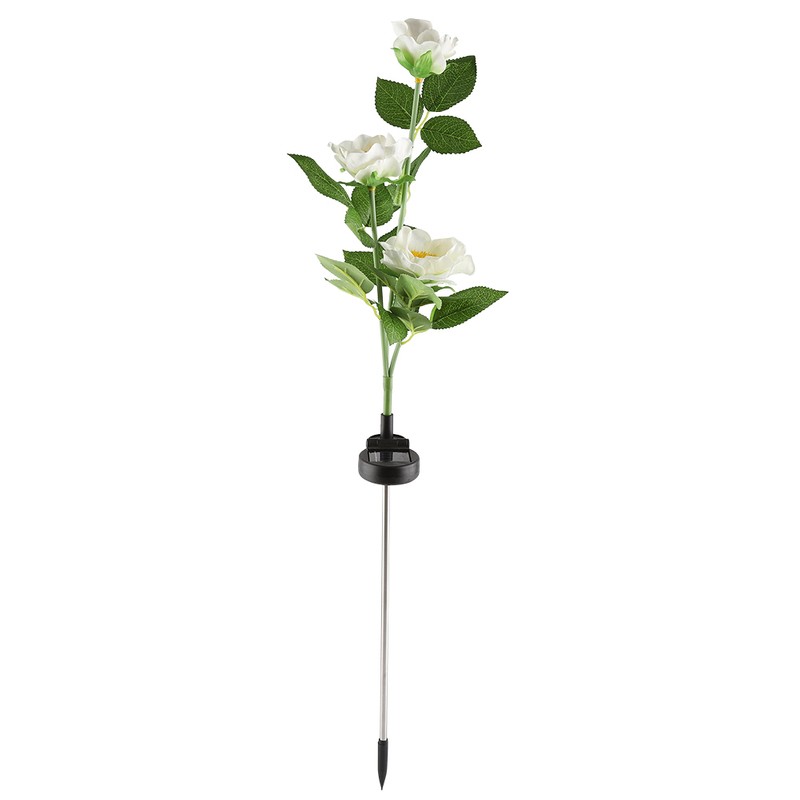 Solar Power LED Camellia Flower Light for Outdoor Yard Garden