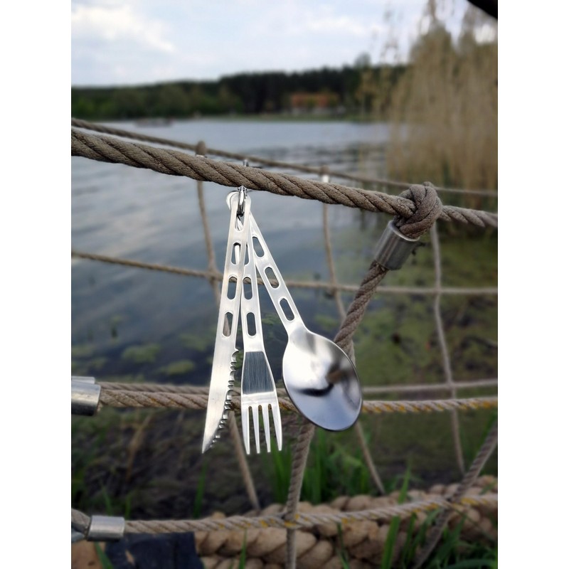 BasicNature Bivouac Backcountry Cutlery Set Grey One Size