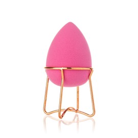 Almost Famous Professional Beauty Sponge Makeup Blender, Perfect Foundation Blending Kit Comes with Necessary Rose Gold Beauty Blender Holder (Pink)
