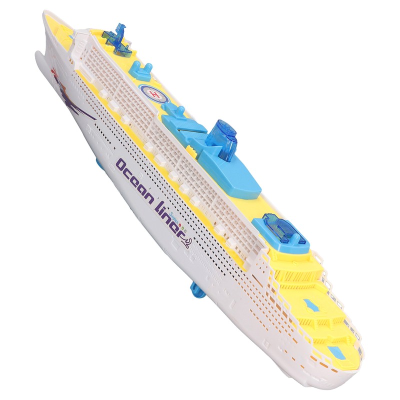 Kids Cruise Ship Model Sound Effects LED Light Universal Rotation