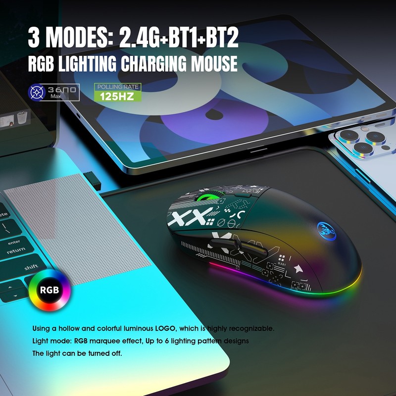HXSJ Keyboard and Mouse Combo Wired K68 RGB Streamer Mini