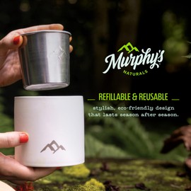 Murphy's Naturals Refillable Mosquito Repellent Candle for Outdoor Patio, DEET-Free, Plant-Based Essential Oils, Soy & Beeswax Blend, Green, 9 oz, 1-Pack