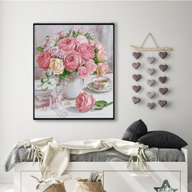 CROSSDECOR - Kit de punto de cruz estampado, gama completa de agujas para adultos principiantes, patrón para regalo y decoración del hogar, 14 quilates, 2 hebras, 21.6 x 25.5 cm