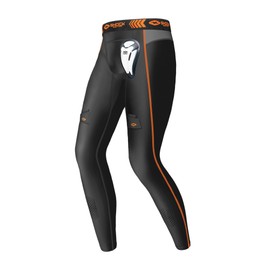 Shock Doctor Boys' Compression Hockey Pant W/Bioflex Cup, Black/Orange (New)