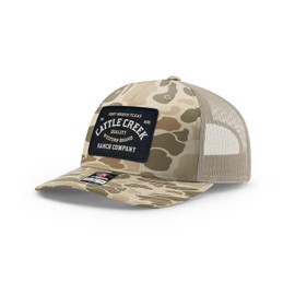 Cattle Creek Ranch Richardson 112PFP Trucker Hat - Premium Adjustable Snapback Hat-OSFM-Harvest Duck Camo/Light Tan