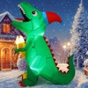 GOOSH 6.5 FT Christmas Inflatables Dinosaur Outdoor Decorations Blow Up
