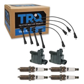 TRQ Ignition Kit Ignition Coil Spark Plugs Spark Plugs Wire Set Compatible with 1997-2000 Toyota 4Runner 1998 T100 1998-2000 Tacoma