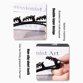 pcs2 2025 New Sparkling Crystal Stone Braided Hair Clips,Short Duckbill Clips，Braided Hair Clip for Ladies and Girls Crystal Stone (pink)