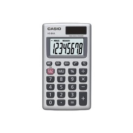 Casio HS-8VA Mini 6-Function Calculator | Large 8-Digit LCD Display | Solar Powered with Battery Backup | Standard Function | Portable Pocket Size