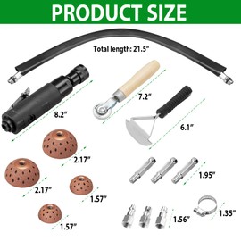moyzxc Air Tire Repair Polish Patch Tools, Include 2500rpm Low Speed Air Tire Buffer Tire Inner Liner Scrapper Patch Roller 4Pcs Tungsten Steel Buffing Wheel