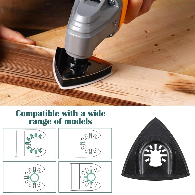 3PCS Mult Tool Sanding Heads, Triangle Trimming Machine Grinding Accessories,