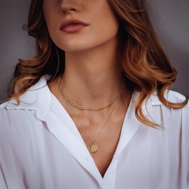 Gold Moon Pendant Necklace for Women,14K Gold Plated Dainty Chain Crescent Moon Necklace Hammered Half Moon Jewelry