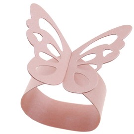 OTOTEC 50pcs Pink Napkin Butterfly Ring Paper Holder Table Party Bridal Decorations
