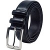 Ashford Ridge Mens 33mm Double Loop Leather Belt - Black