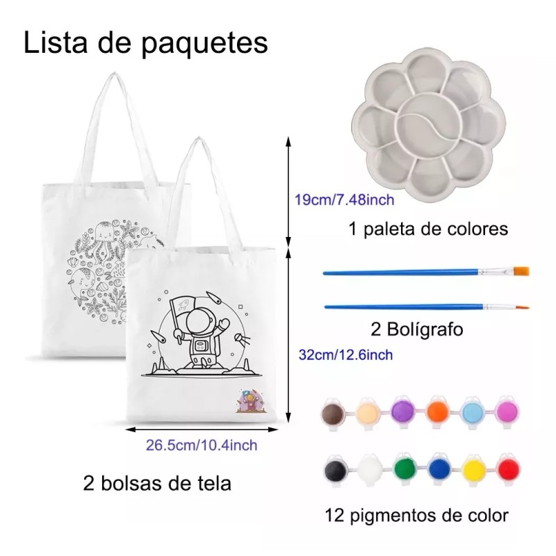 Dolores Bolsa Ecologica Tela Astronaut Mundo Oceánic Colorea Niño