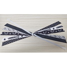 YKW 5 Pack Lacrosse Hair Ties Ribbon Ponytail Holder for Girls - Sports Team Accessories with Stick Pattern Scrunchies, Streamers Hair Bows Gift Set for Players, Fans, Mom (Lacrosse)